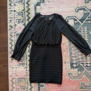 Adrianna Papell Black Long Sleeve Dress
